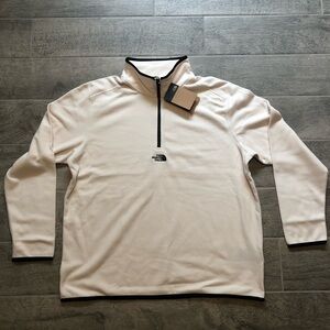 New The North Face Glacier Logo 1/4 Zip Fleece Creamy White Jacket Men’ Size XL